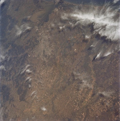 Oblique view of Houston, Texas as seen from Apollo 9