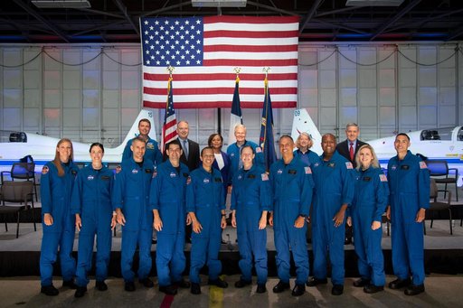 NASA announced its 2021 astronaut candidate class on Dec. 6, 2021. The 10 candidates, pictured here in an event at Ellington Field near NASAâ€™s Johnson Space Center in Houston are Nichole Ayers, Christopher Williams, Luke Delaney, Jessica Wittner, Anil M