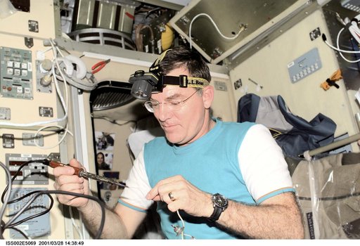 Voss with soldering tool in Service Module