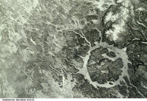 Manicouagan impact crater taken by Expedition Two crew