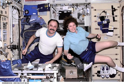 Usachev and Helms in Service Module