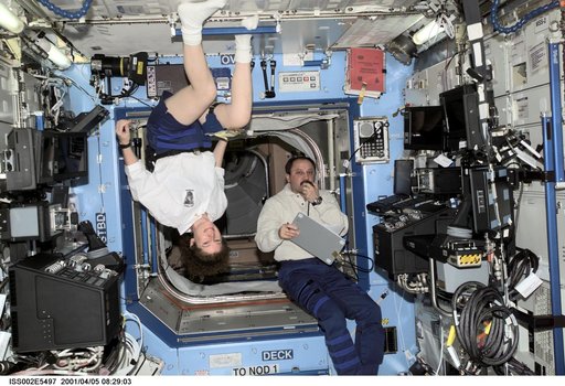 Helms and Usachev in Destiny Laboratory module