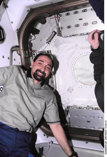 Guidoni in front of Node 1/Unity hatch