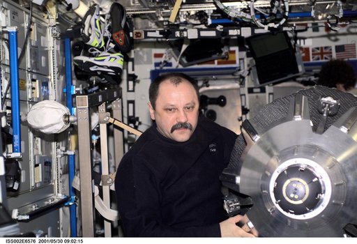 Usachev with docking probe in Destiny module