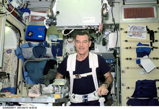 Voss on TVIS equipment in Zvezda module