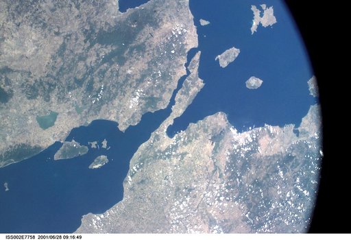 View of the Dardanelles, Turkey taken by the Expedition Two crew