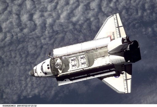 STS-104 orbiter Atlantis after undocking with the ISS