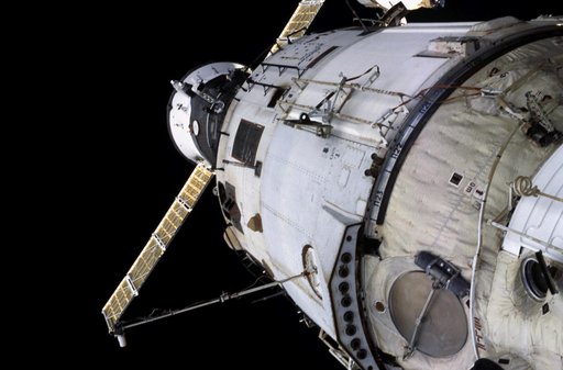 View of the nadir side of the ISS taken during the first EVA of Expedition Three