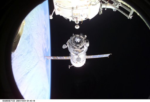 View of the Soyuz carrying the Taxi crew during undocking from the ISS