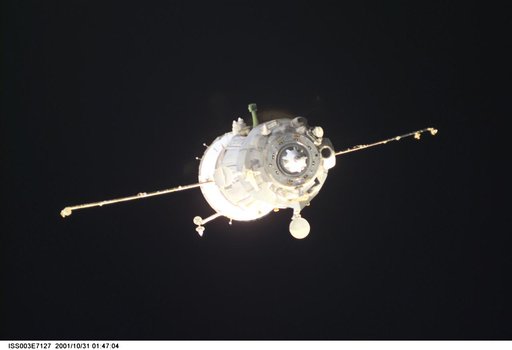 View of the Soyuz carrying the Taxi crew during undocking from the ISS