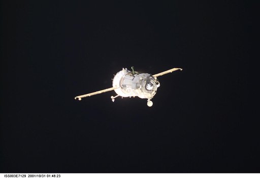 View of the Soyuz carrying the Taxi crew during undocking from the ISS