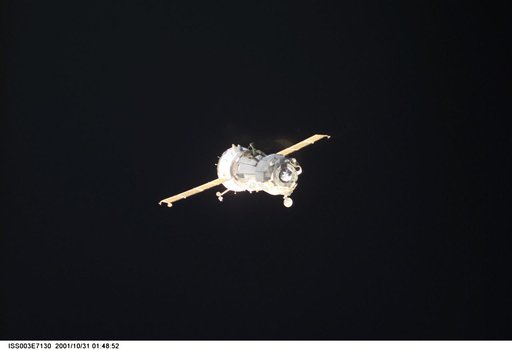 View of the Soyuz carrying the Taxi crew during undocking from the ISS