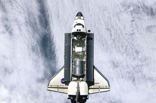 View of the docking approach of Endeavour taken during Expedition Three