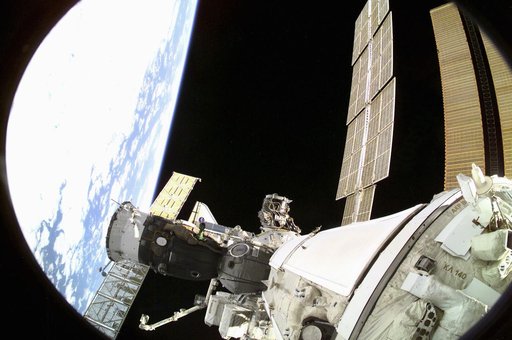 View of the nadir side of the ISS taken during Expedition Three