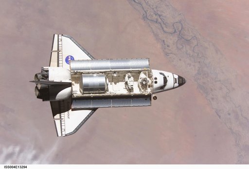 Endeavour on approach to ISS for mission STS-111 UF2 / Expedition Four