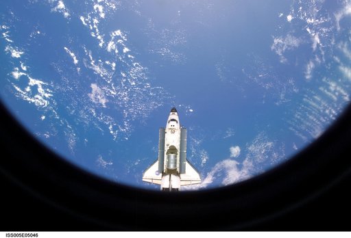 STS-111 orbiter Endeavor after undocking with the ISS