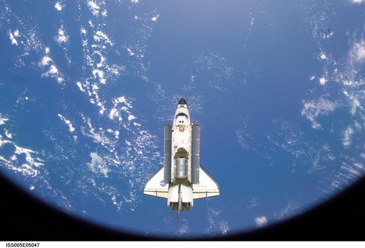 STS-111 orbiter Endeavor after undocking with the ISS