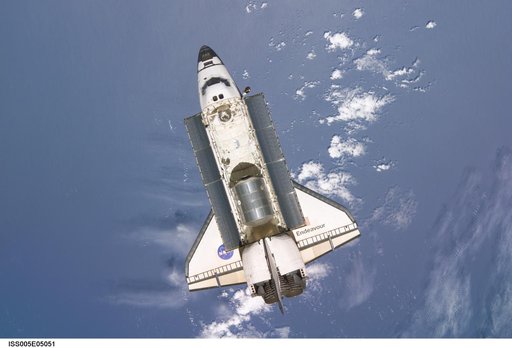 STS-111 orbiter Endeavour after undocking with the ISS