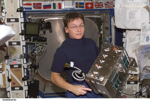 Science Officer Whitson installs module in MSG