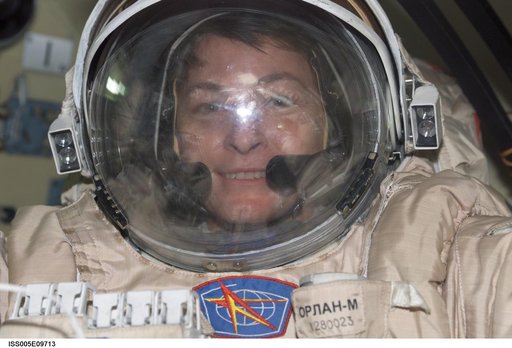 Portrait view of Whitson in Orlan suit