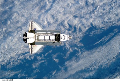 Atlantis during STS-112 approach to ISS during Expedition Five