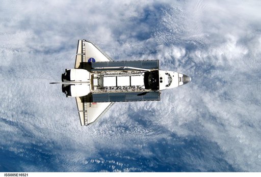 Atlantis during STS-112 approach to ISS during Expedition Five