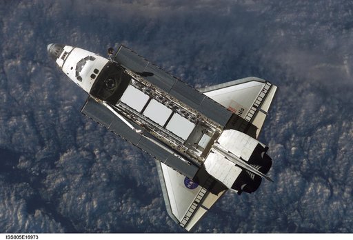 Atlantis during STS-112 approach to ISS during Expedition Five