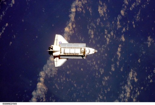 Space Shuttle Endeavour as it approaches the ISS during STS-113 mission