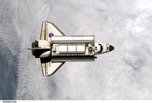 Space Shuttle Endeavour as it approaches the ISS during STS-113 mission