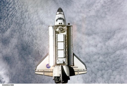 Endeavour during STS-113 approach to ISS during Expedition Five