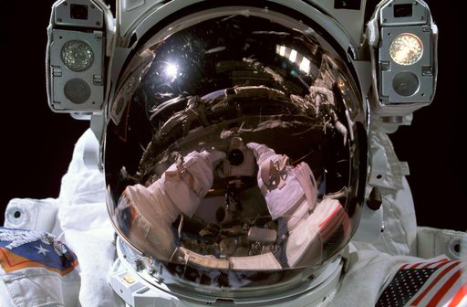 View of Bowersox working on Truss during EVA on Expedition Six