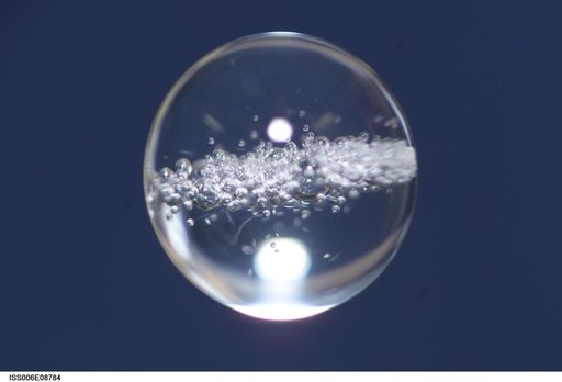 Bubble formed as a result of a Zeolite Crystal Growth experiment in the U.S. Laboratory