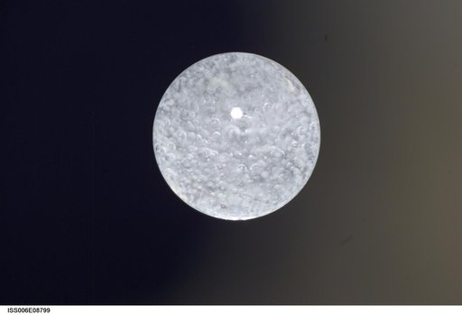 Bubble formed as a result of a Zeolite Crystal Growth experiment in the U.S. Laboratory