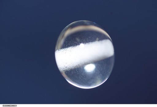 Bubble formed as a result of a Zeolite Crystal Growth experiment in the U.S. Laboratory