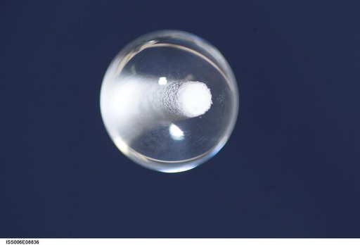 Bubble formed as a result of a Zeolite Crystal Growth experiment in the U.S. Laboratory