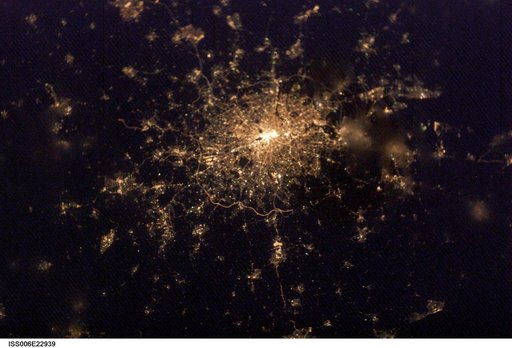 City lights of London, England taken during Expedition Six