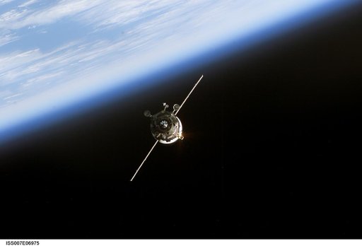 Progress capsule approaching ISS for docking