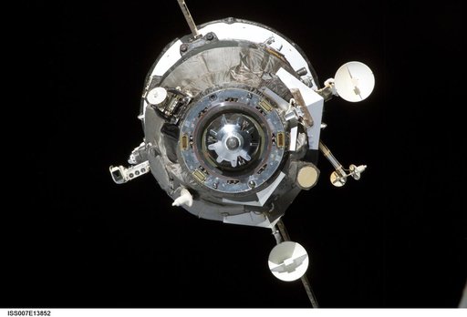 View of the Progress Spacecraft after undocking from the ISS during Expedition Seven