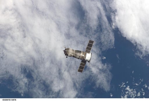 View of the Progress Spacecraft after undocking from the ISS during Expedition Seven