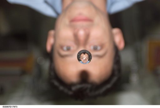 Duque plays with a droplet of liquid