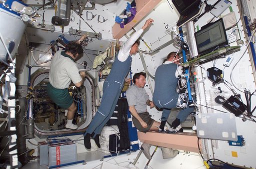 Expedition 8 and 9 crewmembers close hatch from Node 1 to the A/L