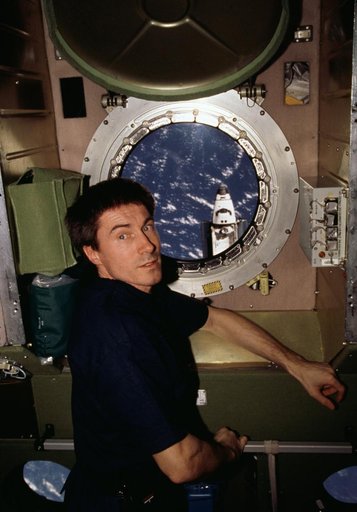 Expedition One Krikalev at SM window