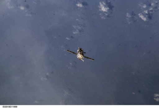 Progress 15 supply vehicle departs from the ISS