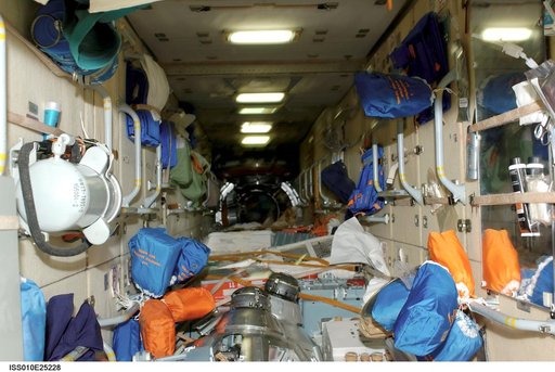 Stowed equipment in the FGB taken during Expedition 10 / Expedition 11