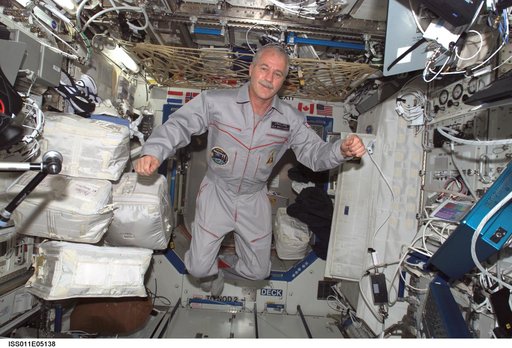Expedition 11 Science Officer and Flight Engineer John Phillips in U.S. Laboratory.