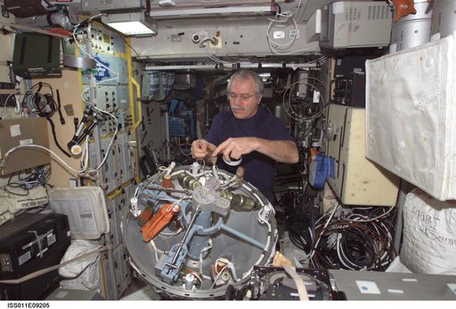 Phillips with probe-and-cone docking mechanism (StM) in the Zvezda module