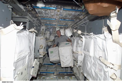 Philips with stowage bags in MPLM