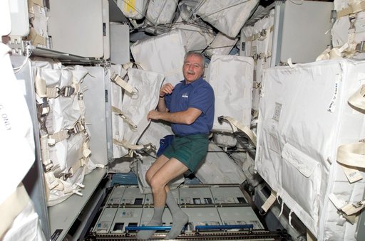 Phillips in MPLM  during transfer operations.