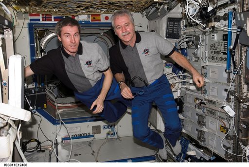 Krikalev and Phillips in Destiny module