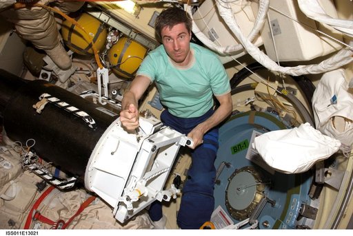 Krikalev with Matryoshka payload system